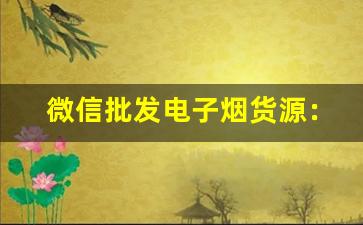 微信批发电子烟货源：最值得信赖的供应商推荐