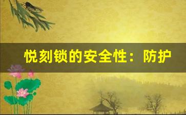 悦刻锁的安全性：防护设计与技术揭秘
