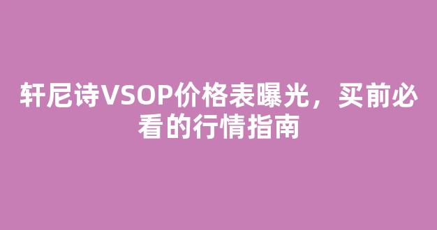 轩尼诗VSOP价格表曝光，买前必看的行情指南