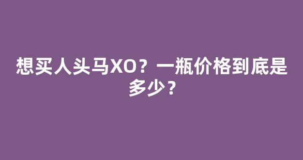 想买人头马XO？一瓶价格到底是多少？