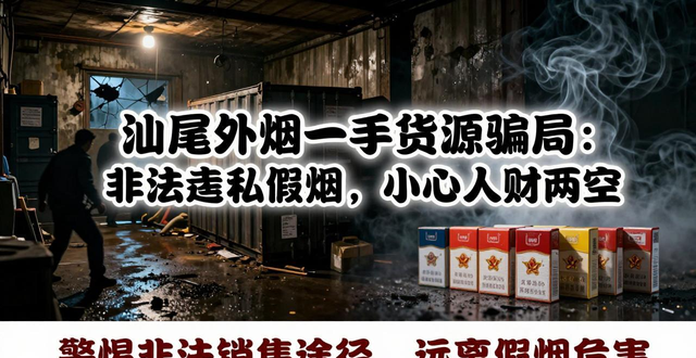 汕尾外烟一手货源骗局：非法走私假烟，小心人财两空